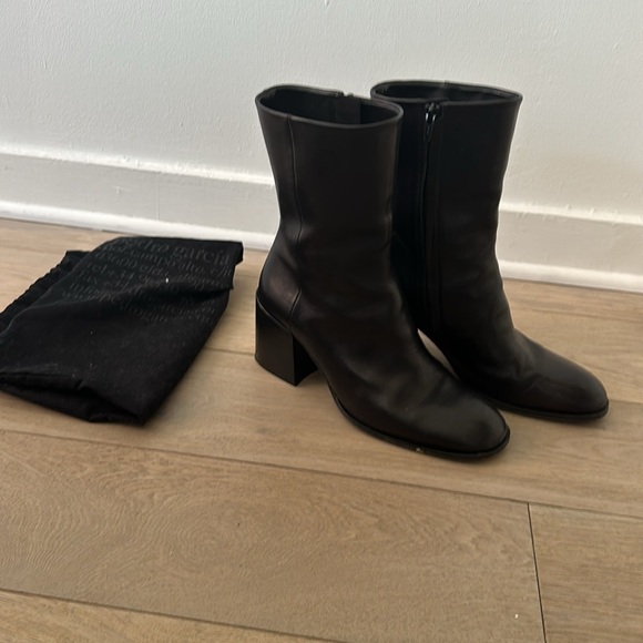 PEDRO GARCIA “Marise” black leather boot block heel calf round toe 39.5 - Picture 2 of 10